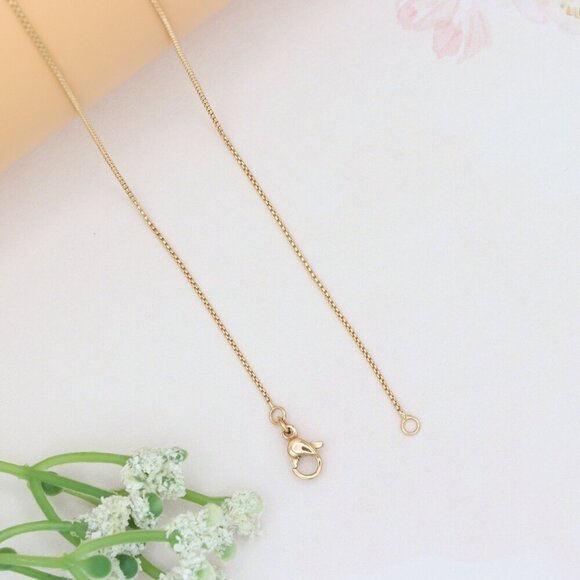 Elegant Rose Gold Plated Brass Necklace Box Chain Design, XPNL0279 - Picture 12 of 12